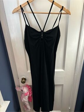 Black Strappy Midi Dress